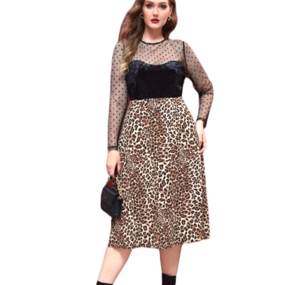 CHOIES Leopard Print Circle Skirt size large
